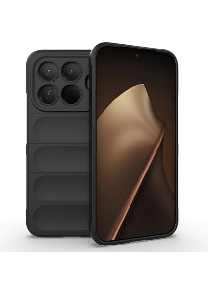 Xiaomi 15T Pro Uyumlu Kılıf Etnik Optimum Mat Kamera Korumalı Silikon Siyah