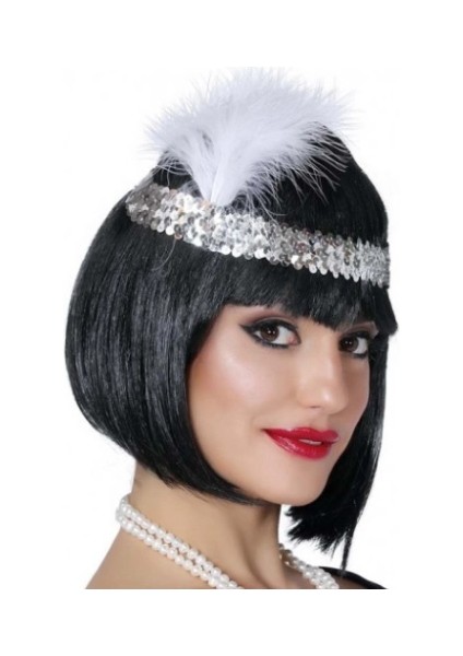 çınar ticaret gümüş renk çarliston saç bandı