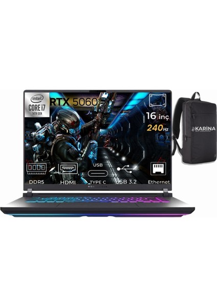 Rog Strix G16 I7-14650HX G615JMR-S5048-K82 96GB 1tb+1tb RTX5060 8gb W11PRO 16" 240Hz Wqxga Gaming Laptop