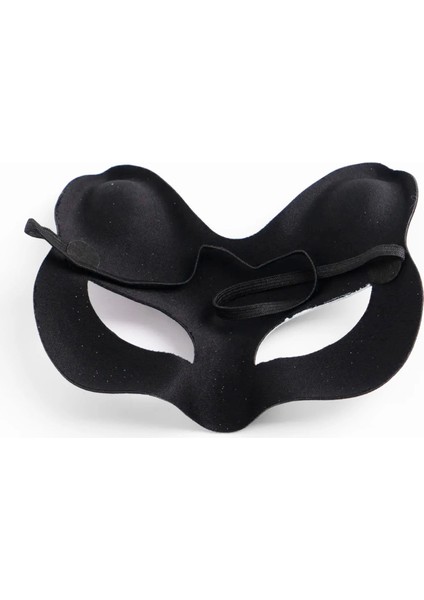 çınar ticaret siyah renk süet kaplama üzeri kırmızı sarı simli kedi maskesi 17x14 cm modelleri