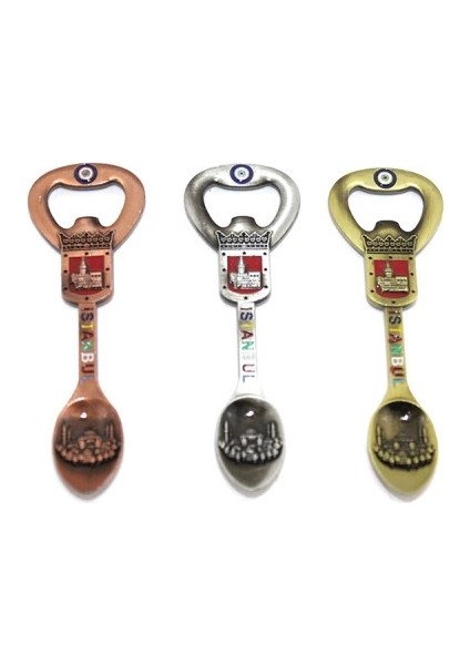 çınar ticaret ıstanbul temalı metal magnet ve açacak kaşık tasarımlı