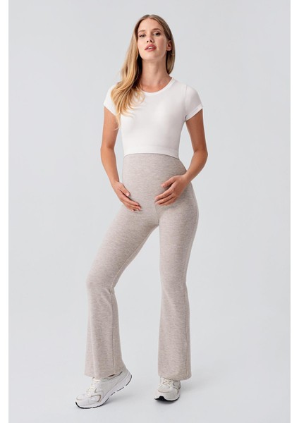Ayarlanabilir Yüksek Bel Esnek Yumuşak Dokulu Viskoz Karışımlı Hamile Pantolonu HP02