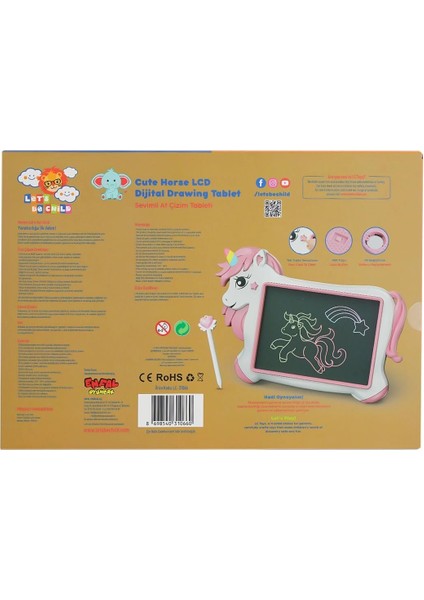 çınar ticaret lc-31066 sevimli at çizim tableti 10 ınç -lets be child fiyatları