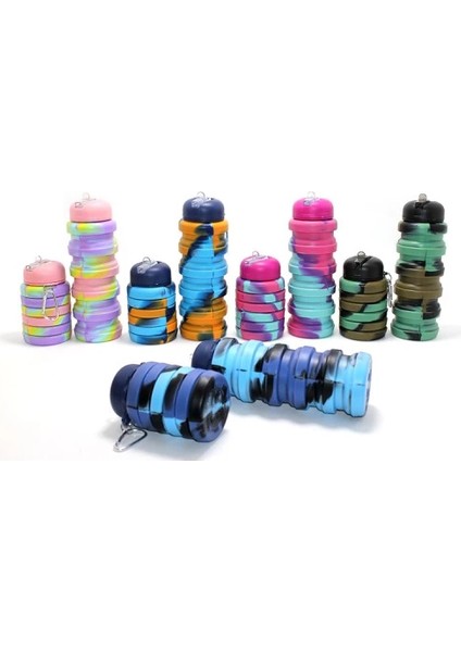 çınar ticaret katlanabilir portatif silikon su şişesi 500 ml model 1