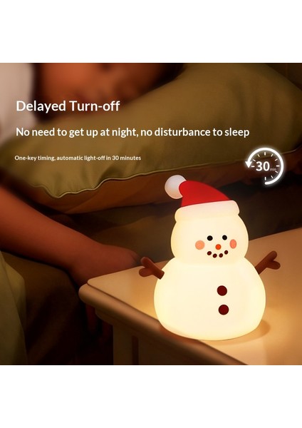 Kardan Adam Silikon Okşama Lambası, Üç Kademeli Kısılabilir Silikon Lamba, Noel Silikon Gece Lambası (Yurt Dışından) fırsatları