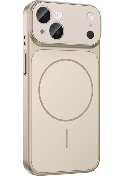 iPhone 15 Uyumlu Kılıf Formen M-Safe Şarj Özellikli Kamera Korumalı Gold