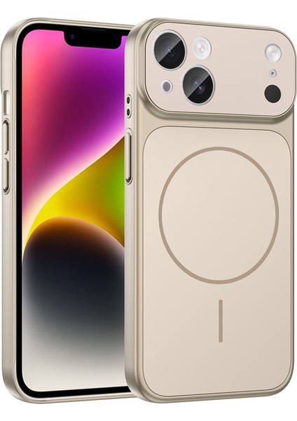 iPhone 15 Uyumlu Kılıf Formen M-Safe Şarj Özellikli Kamera Korumalı Gold modelleri