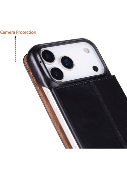 Luca iPhone 17 Pro Max Deri Kılıf-Siyah modelleri