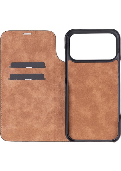 Luca iPhone 17 Pro Max Deri Kılıf-Siyah