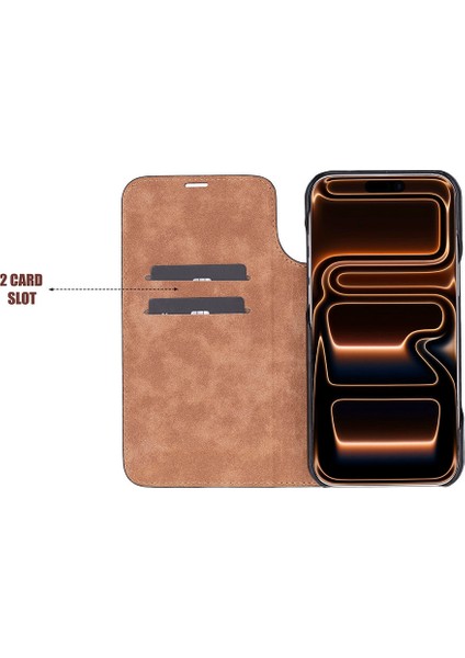 Luca iPhone 17 Pro Max Deri Kılıf-Siyah