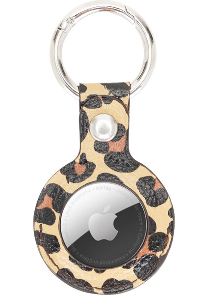 çınar ticaret apple airtag uyumlu deri anahtarlık, leo ne kahve