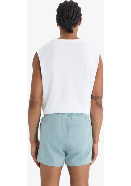 Fit Andy Baskılı Esnek Dokulu Kısa Boy Sporcu Deniz Şortu