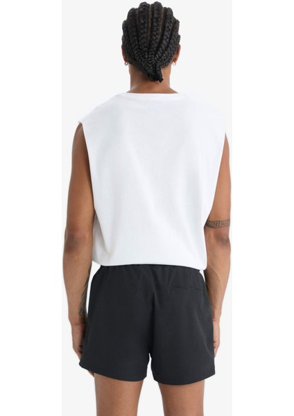 Fit Andy Baskılı Esnek Dokulu Kısa Boy Sporcu Deniz Şortu