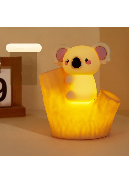 Iki Kısma Ayarlı, Zamanlayıcılı ve Yedi Renkli Degrade Çizgi Film Koala Silikon Lambasına Sahip Yeni Koala Okşama Lambası (Yurt Dışından)