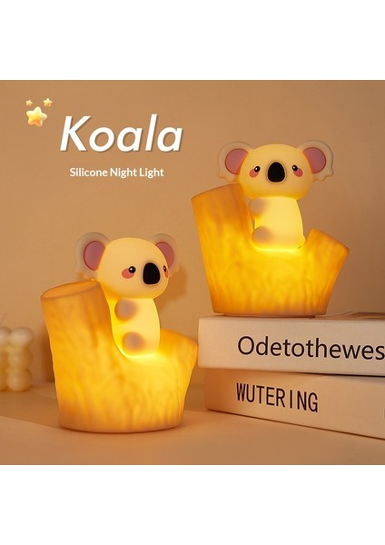 Iki Kısma Ayarlı, Zamanlayıcılı ve Yedi Renkli Degrade Çizgi Film Koala Silikon Lambasına Sahip Yeni Koala Okşama Lambası (Yurt Dışından) fırsatları