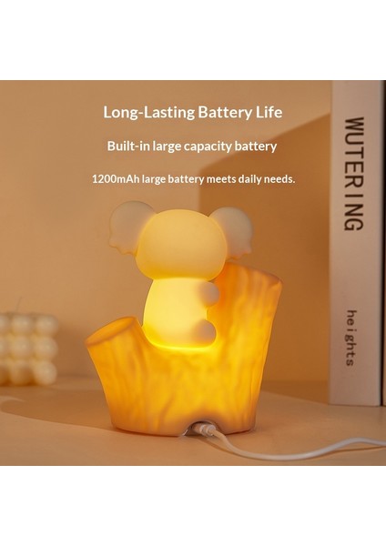 Iki Kısma Ayarlı, Zamanlayıcılı ve Yedi Renkli Degrade Çizgi Film Koala Silikon Lambasına Sahip Yeni Koala Okşama Lambası (Yurt Dışından) indirimleri