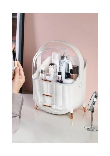 çınar ticaret çekmeceli kozmetik organizer beyaz
