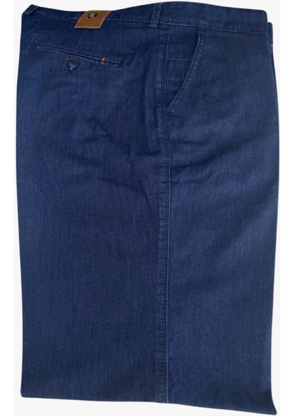 Rahat Kesim Klasik Likralı Pamuklu Erkek Baba Koyu Mavi Keten Pantolon indirimleri