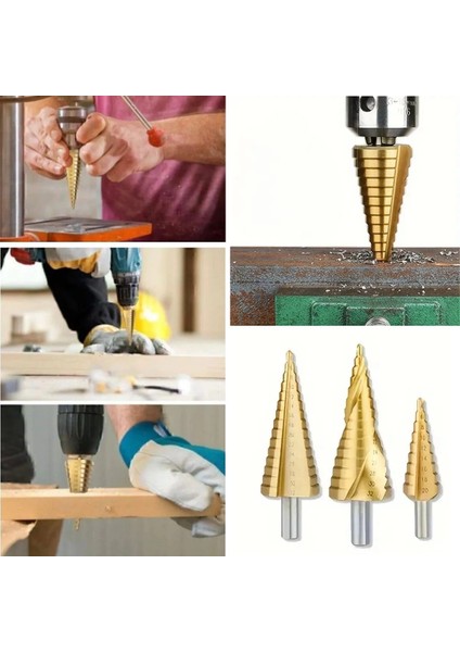 çınar ticaret 3 parça kademeli matkap ucu paslanmaz uç alüminyum sac demir delme seti