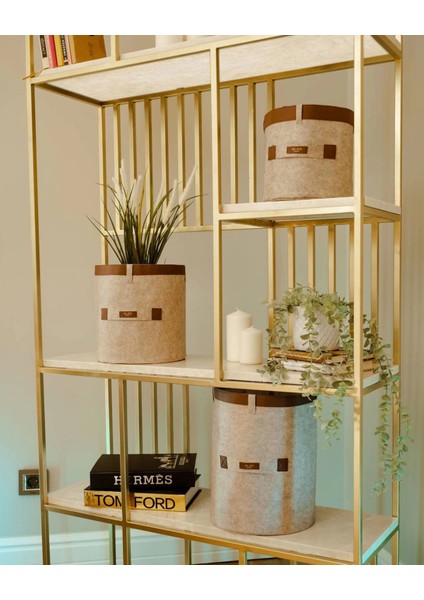 çınar ticaret deri şeritli yuvarlak çok amaçlı düzenleyici organizer kutu keçe sepet (3'lü set) fiyatları