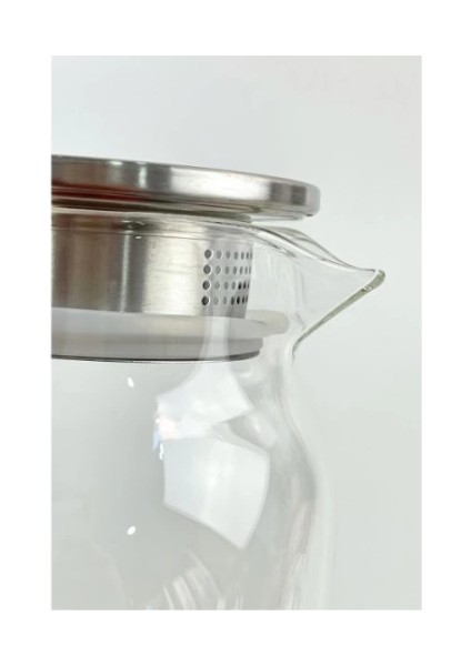 çınar ticaret 1500 ml borosilikat cam su sürahisi - metal kapaklı ve ısıya dayanıklı modelleri