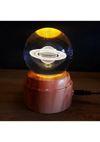 çınar ticaret satürn tasarımlı dönen cam küre