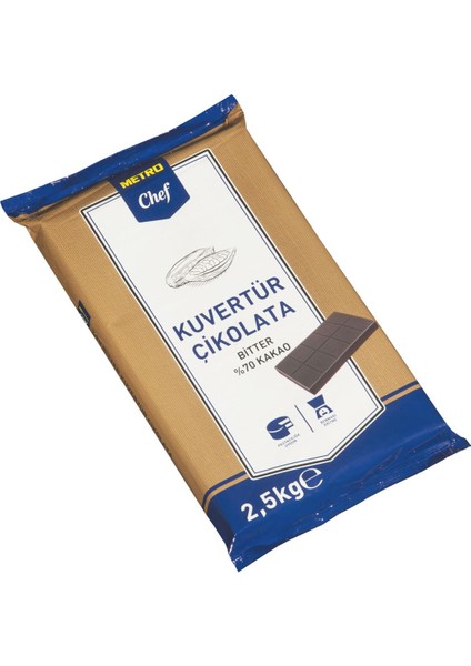 Kuvertür Bitter Çikolata %70 Kakao - 2,5kg