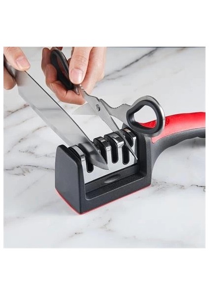 çınar ticaret 4 aşamalı kaymaz tabanlı hızlı bıçak ve makas bileme aracı - keskin ve pratik kullanım modelleri