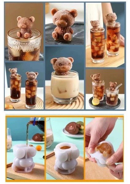 çınar ticaret ayı şekilli silikon buz kalıbı indirimleri