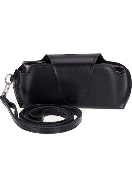 çınar ticaret riviera deri askılı gözlük kılıfı parlak siyah