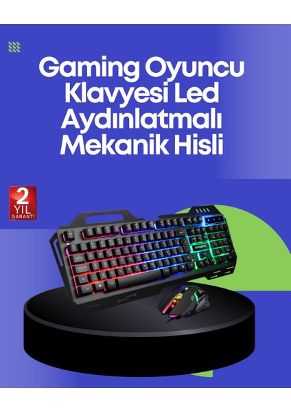 çınar ticaret pg8018 led aydınlatmalı mekanik klavye mouse – oyunlarda üstün performans