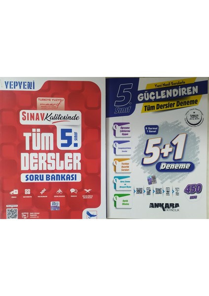 Sınav Yayınları 5. Sınıf Tüm Dersler Soru Bankası+Güçlendiren 5.sınıf 5+1 Deneme