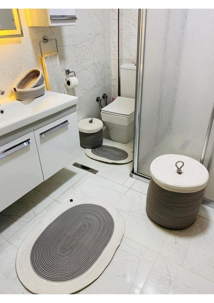 Jüt,hasır,6 Li,banyo Paspas Takımı,bohem Tarzı Banyo Takımı,iskandinav Paspas/sepet indirimleri