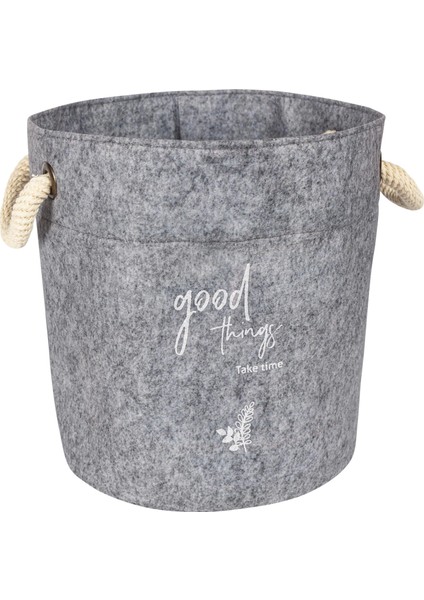 çınar ticaret kulplu yuvarlak düzenleyici çok amaçlı kolay taşınabilen organizer keçe sepet (mini) 03662