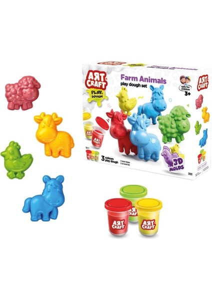 çınar ticaret 03993 art craft çiftlik hayvanları hamur set 168 gr -fentoys fırsatları