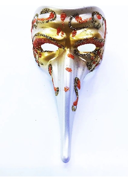 çınar ticaret turuncu renk ışlemeli seramik malzemeden ımal venedik uzun maske magnet