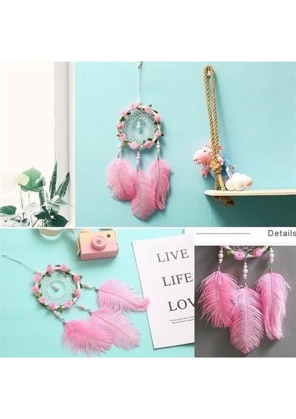 çınar ticaret el yapımı kuş tüyü ve led ışıklı dekoratif asma düş rüya kapanı indirimleri