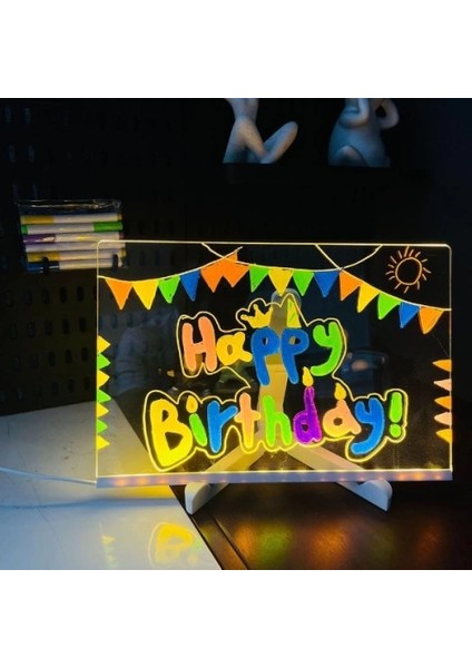 çınar ticaret led aydınlatmalı yazı ve çizim tahtası - küçük boy 20x20 cm modelleri