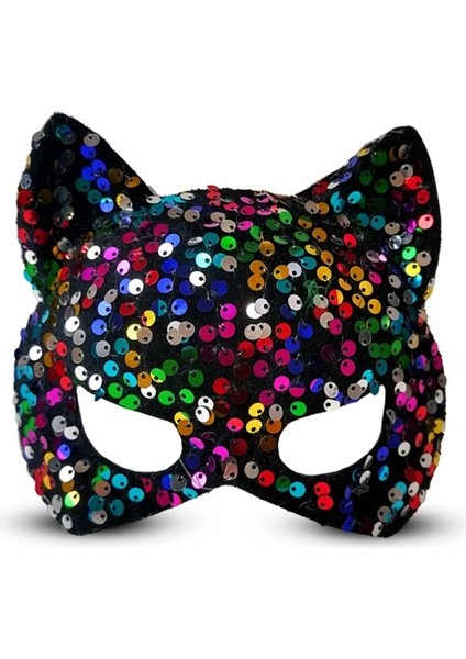 çınar ticaret siyah kadife payetli parti maskesi