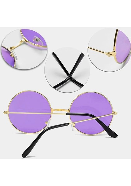 çınar ticaret yuvarlak cam john lennon tarzı gold çerçeveli mor gözlük fiyatları
