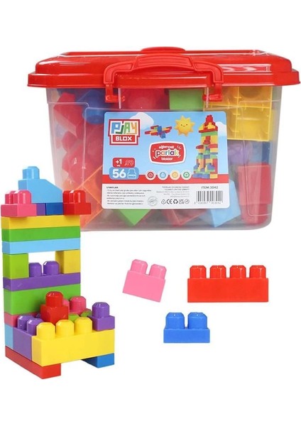 çınar ticaret play blox yapı oyuncakları 56 parça kovalı parlak renkler mega blok seti 3042 indirimleri
