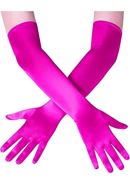 çınar ticaret uzun boy ekstra parlak saten eldiven fuşya renk fiyatları