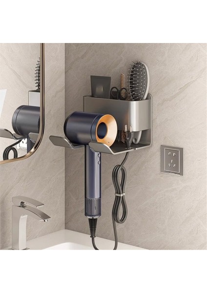Saç Kurutma Makinesi Tutucu Kolay Kurulum Duvara Monte No-Drill Banyo Organizatör Elektrikli Fön Makineleri Için (Yurt Dışından) fiyatları