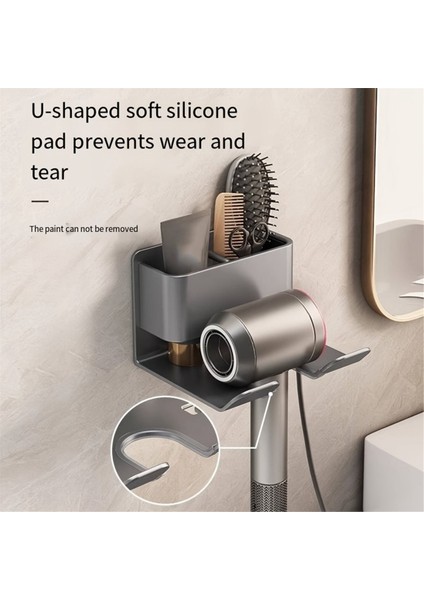 Saç Kurutma Makinesi Tutucu Kolay Kurulum Duvara Monte No-Drill Banyo Organizatör Elektrikli Fön Makineleri Için (Yurt Dışından) fırsatları
