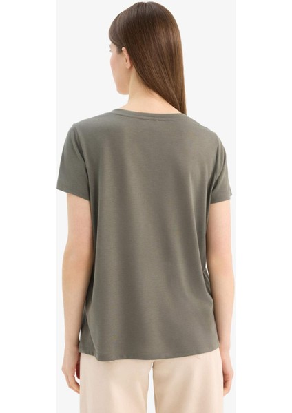 Regular Fit V Yaka Cepli Kısa Kollu Tişört U3769AZ25SP