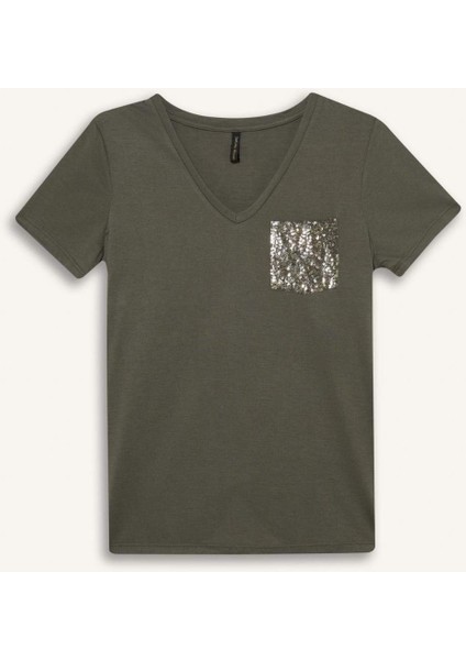 Regular Fit V Yaka Cepli Kısa Kollu Tişört U3769AZ25SP