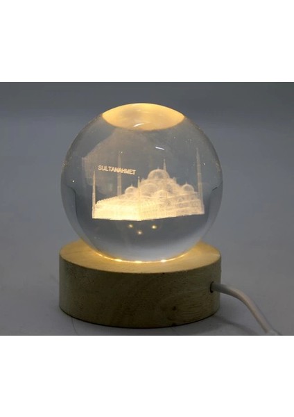 çınar ticaret 3d ıstanbul temalı kristal cam küre led lamba model 1