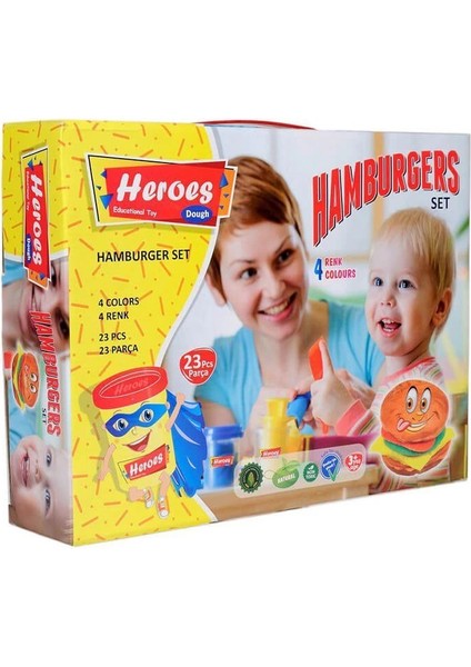 çınar ticaret ern-538 heroes hamburger oyun hamuru seti fırsatları