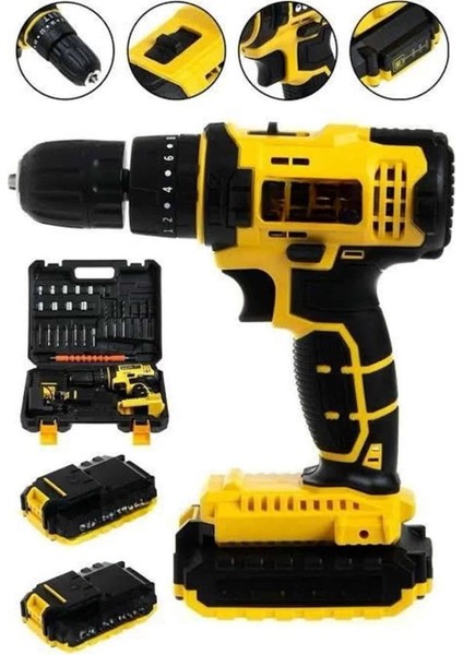 çınar ticaret metal şanzıman çift akülü bakır sargı 24 parça led aydınlatmalı matkap seti fırsatları