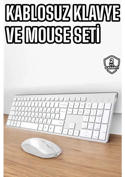 çınar ticaret beyaz kablosuz klavye fare seti kablosuz fare usb alıcı pc uyumlu fiyatları